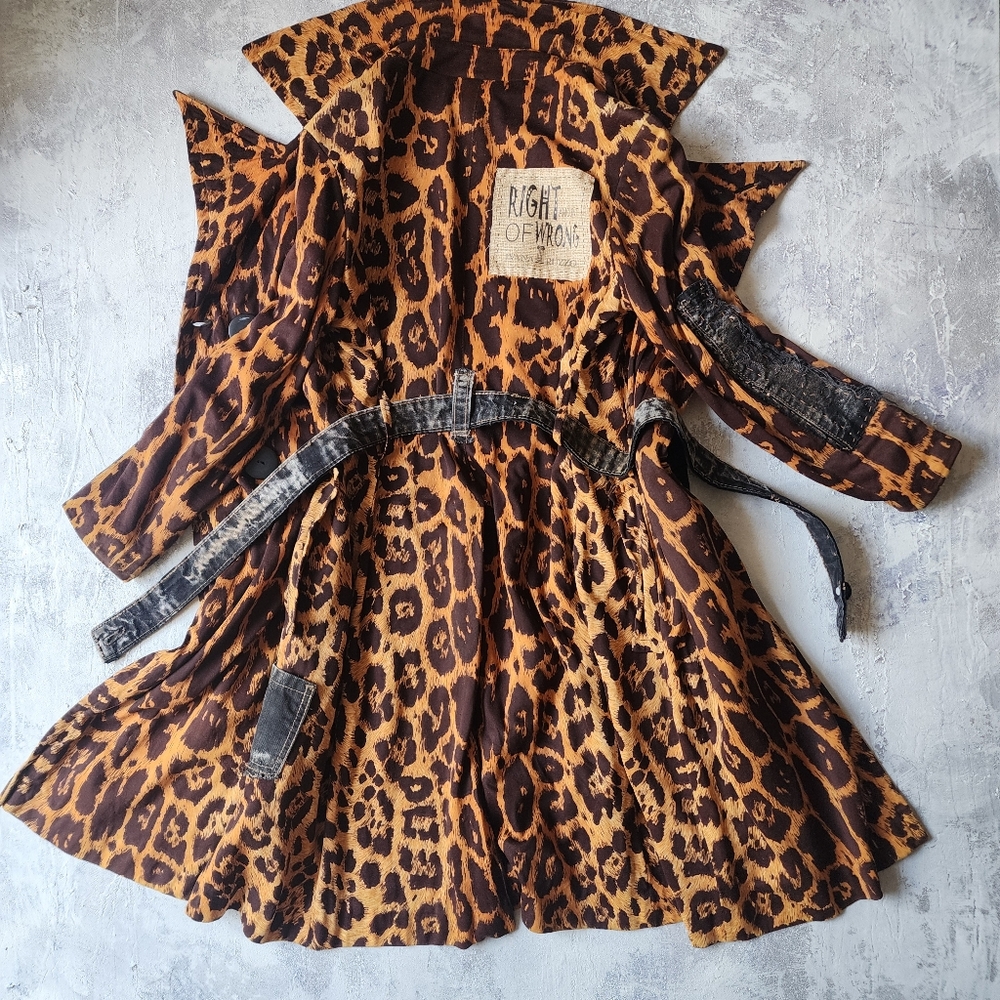 Avangard Designer Upcycled Clothing Jacket Artisan Distressed Animal Print